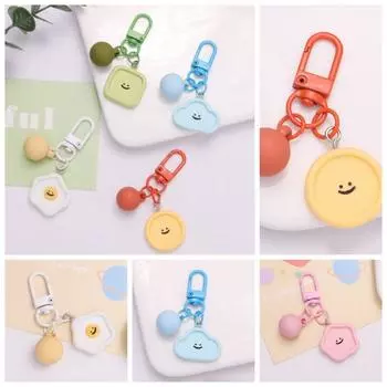 Брелок-цветок в виде облака, круглый, смайлик, брелок в виде мультяшного сердца, женский подарок синий