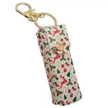 Брелок-держатель для губной помады, кожа PU, сумка для помады, чехол для наушников, подвеска для бальзама для губ для женщин, дорожный, для ключей, декор для рюкзака белый