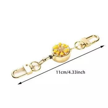 Брелок-держатель для ключей с выдвижной пряжкой, металлический, легко вытягиваемый, с защитой от кражи, эластичный брелок для ключей, спортивный выдвижной брелок One Size жёлтый