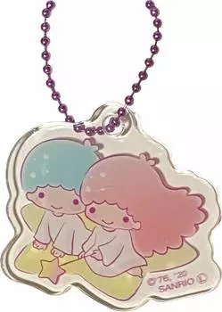 Брелок-держатель для ключей Sanrio Little Twin Star с шариковой цепочкой и пластиной