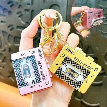 Брелок-диктофон с возможностью записи в стиле ретро с музыкой для автомобиля, пара брелоков жёлтый