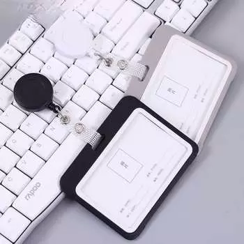 Брелок для именных карточек Офисная канцелярия Пластиковая многофункциональная с лямками Организация держатель для удостоверения личности Карман для рабочей карточки Рабочий значок