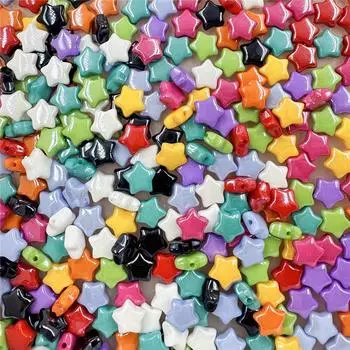 Брелок для изготовления бисера, материал, ожерелье, модные свободные бусины для браслета, в форме маленьких звезд, 20 шт., сделай сам синий