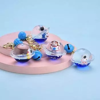 Брелок для ключей Акриловый брелок-подвеска для ключей Космонавты Плавающий брелок Жидкость в масле Брелок для ключей от машины 02