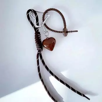 Брелок для ключей Angola Red Heart, плетеная веревка, сумка, подвеска, брелок, модный, простой, подходящий ко всем аксессуарам для украшения сумки A4