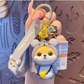 Брелок для ключей Ashwolf Shiba Inu, 12-полосный, держатель для ключей в машину, сумка, брелок, мышь, 1 шт., корейские аксессуары для автомобилей