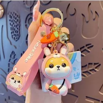 Брелок для ключей Ashwolf Shiba Inu 12 лет, держатель для ключей в виде сумки, брелок для ключей, кролик, 1 шт., корейские аксессуары для автомобилей