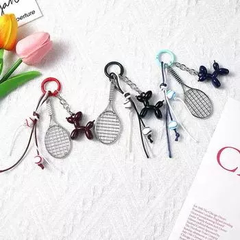 Брелок для ключей «Бейсбол Бадминтон» из цинкового сплава, теннисная ракетка, веревка, брелок для рюкзака, украшение Style 2