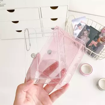 Брелок для ключей, брелок для монет, прозрачный кошелек для карт, простой держатель для карт из ПВХ, рюкзак, декор прозрачный