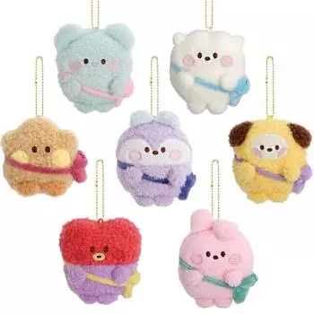 Брелок для ключей BT21 с миниатюрной куклой PONPON-ENJOY Plush, оригинальные официальные товары, KPOP, KBeauty, бесплатные образцы TATA