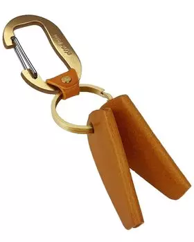 Брелок для ключей Чехол для ключей Брелок для ключей Карабин Сделано в Японии Кожа Латунь [Cliff] Мужской (Верблюд) верблюд