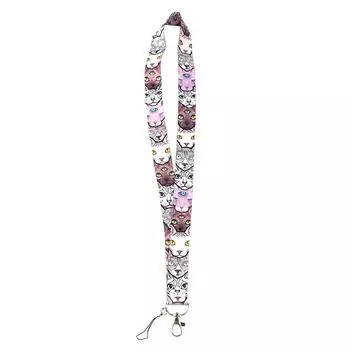 Брелок для ключей, держатель для телефона в виде кошки-сфинкса, ремешок для телефона, тесьма, лента, держатель для удостоверения личности, веревка для подвешивания B