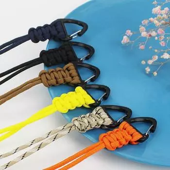Брелок для ключей для кемпинга, брелок для рюкзака, нейлоновый шнур, плетеный брелок из паракорда, ручная работа 46CM зелёный