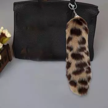 Брелок для ключей для женщин и девочек, пушистый, полосатый, с леопардовым принтом, креативные брелоки, держатели, модные, искусственный мех, украшения для сумок, подарочные аксессуары
