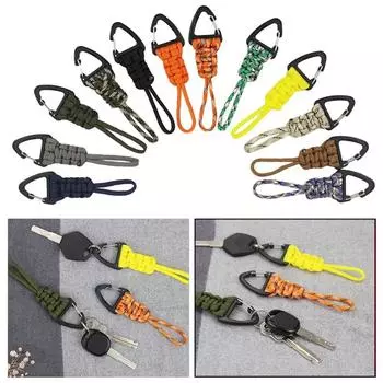 Брелок для ключей Drop Rope из нейлона, шнурок ручной работы, брелок для рюкзака, плетеный из паракорда 46CM оранжевый