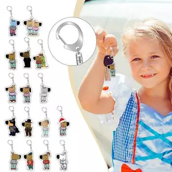 Брелок для ключей Европейский и N Pack Cool Guy Подвеска, двухсторонний акриловый кулон One Size