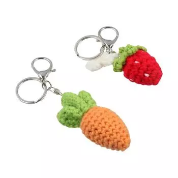 Брелок для ключей «Груша» с персиком и фруктами, кулон «Вишня», креативный вязаный брелок для ключей Style 2