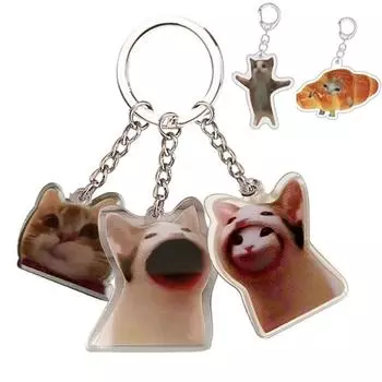 Брелок для ключей Happy Banana Cat из смолы, мультяшная сумка, брелок, кулон, сделай сам, ювелирные изделия ручной работы 9