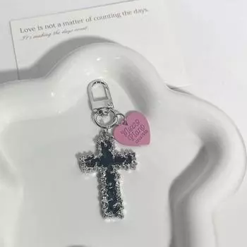 Брелок для ключей Heart Y2K Lava Thorn, нерегулярный готический крест, брелок для ключей Love, женский, леди, девушка Style A