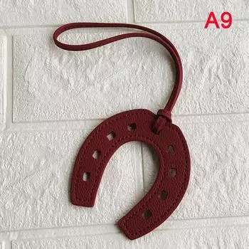 Брелок для ключей из искусственной кожи с лошадиным копытом, подковой, сумочка, брелок для ключей оранжевый