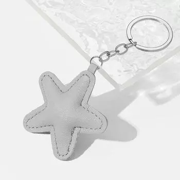 Брелок для ключей из искусственной кожи в виде звезды, пятиконечная звезда, автомобильный брелок, универсальная подвеска для сумки, брелки для женщин
