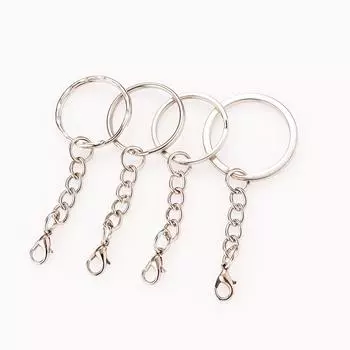 Брелок для ключей из металла своими руками с подвеской-цепочкой с застежкой-карабином 25mm Embossed Ring with Lobster Clasp