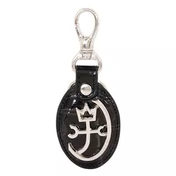 Брелок для ключей из натуральной кожи Gyps 023621 Кожа коровья кожа металлическая фольга винтажный стиль черный [Castelbajac] Мужской [01]