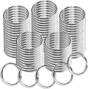 Брелок для ключей из нержавеющей стали, двойное кольцо, 60 шт. Брелок для ключей KEYAN, двойное кольцо, фурнитура, аксессуары, детали, соединительная фурнитура, ремесла, используемые для