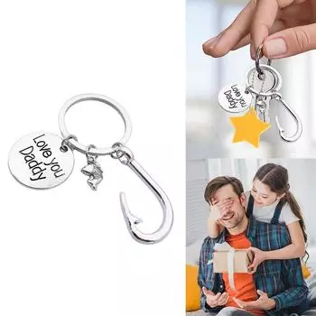 Брелок для ключей из нержавеющей стали ко Дню отца, уникальный, новый, с гравировкой, креативный, вдохновляющий, держатель для языка, украшение, подарок