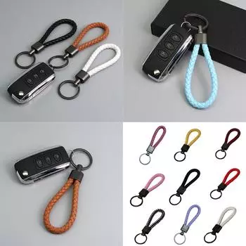 Брелок для ключей из прочной кожи ручной работы с застежкой из цинкового сплава, аксессуар для повседневного использования и подарков 9