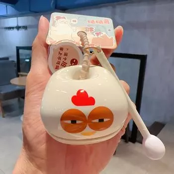 Брелок для ключей из ПВХ с изображением цыпленка, кудахтанье, мультяшная подвеска в виде цыпленка, креативный деревянный брелок в виде рыбы для детей бежевый