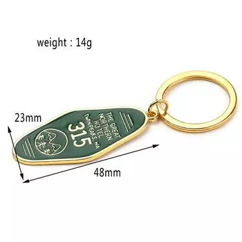 Брелок для ключей из сериала «Твин Пикс» Зеленый Брелки для ключей в гостиничном номере Great Northern