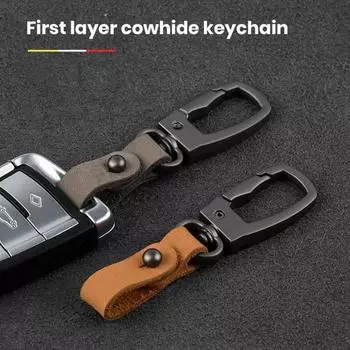 Брелок для ключей из высокопрочной нержавеющей стали, без деформации, с гальваническим покрытием, с защитой от потери, пряжка из искусственной кожи, Небьющееся кольцо для автомобильного ключа, сумка, подвеска чёрный