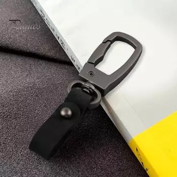 Брелок для ключей из высокопрочной нержавеющей стали, без деформации, с гальваническим покрытием, с защитой от потери, пряжка из искусственной кожи, Небьющееся кольцо для автомобильного ключа, сумка, подвеска коричневый