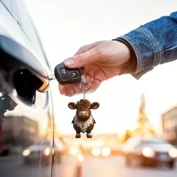 Брелок для ключей, Изысканный милый акриловый брелок с изображением коровы, яркие цвета, прочный брелок, подвеска для рюкзака, сумки, ключа D