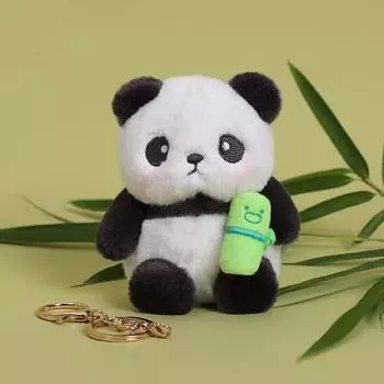 Брелок для ключей Jeongsang I & Little Panda Doll, разноцветный, 1 шт., корейский автомобильный аксессуар