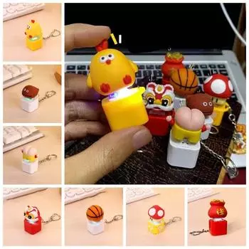 Брелок для ключей Kawaii Pobo Chicken, мягкая светящаяся игрушка, портативный мультяшный брелок, кулон для студента style 1