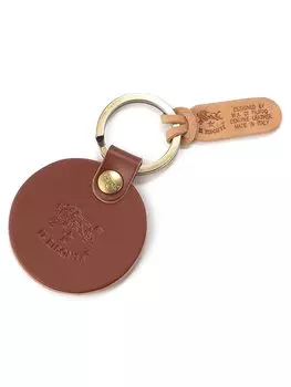 Брелок для ключей Кожаный брелок из натуральной коровьей кожи унисекс красно-коричневый [IL BISONTE] женский мужской