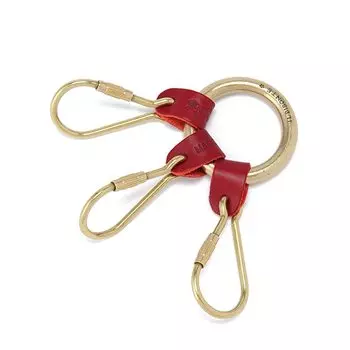 Брелок для ключей Кожаный брелок из натуральной коровьей кожи унисекс красный [IL BISONTE] женский мужской красный