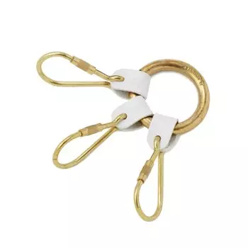 Брелок для ключей Кожаный брелок из натуральной кожи Коровья кожа унисекс Белый Белый [IL BISONTE] Женский Мужской белый