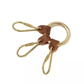 Брелок для ключей Кожаный брелок из натуральной коровьей кожи унисекс оливковый [IL BISONTE] женский мужской оливковый