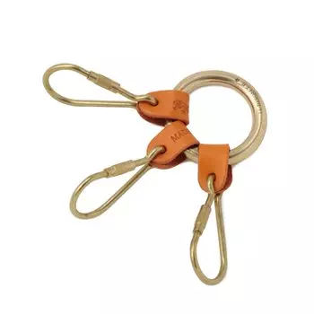 Брелок для ключей Кожаный брелок из натуральной коровьей кожи унисекс оранжевый [IL BISONTE] женский мужской оранжевый