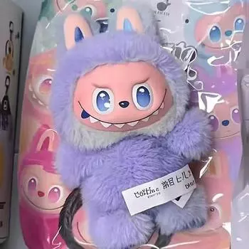 Брелок для ключей Labubu Plush Doll 3-го поколения Blind Box Heartbeat Macaron Happy Guess Series Vinyl Plush Toy Trendy Play