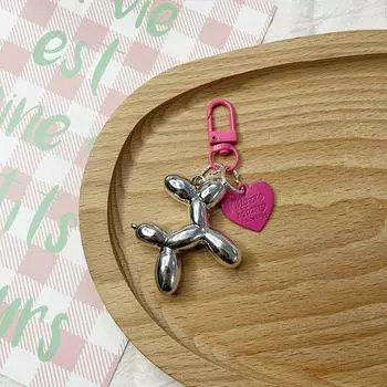 Брелок для ключей Love Dog, парный брелок, сумка, подвеска, темный, крутой, женский кулон One Size горячий розовый