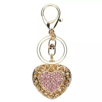 Брелок для ключей Love Heart со стразами, брелок для ключей, подвеска, аксессуары для женских сумок и кошельков