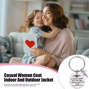 Брелок для ключей «Мама» с круглым кольцом и подвеской из искусственного жемчуга «Неважно, сколько мне лет, ты мне всегда нужна, мама» Брелок на день матери в подарок C