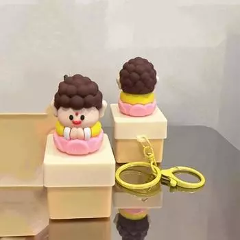 Брелок для ключей «Милый Будда» с изображением мультфильма «Милосердие +1», для снятия стресса, брелок для сумки с игрушками для офисной декомпрессии
