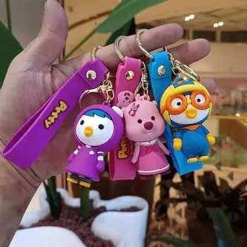 Брелок для ключей, милый мультяшный персонаж, бобр, полированный обруч из нержавеющей стали, зажим для омара, красочный брелок для ключей, органайзер для ключей, ремешок на запястье, школьная сумка, кулон, брелок