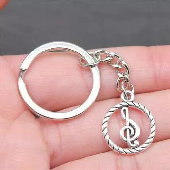 Брелок для ключей Music Dance, мужской ювелирный бизнес, персонализированное ремесло A44-1pcs-31x11mm