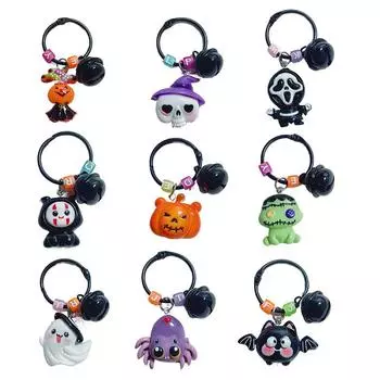 Брелок для ключей на Хэллоуин с изображением мультфильма, симпатичная подвеска в виде тыквы-призрака, автомобильный брелок, сумка, чехол для наушников, украшения, аксессуары, подарок для пары друзей